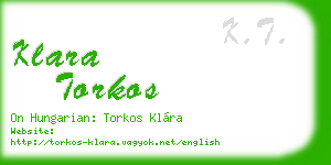 klara torkos business card